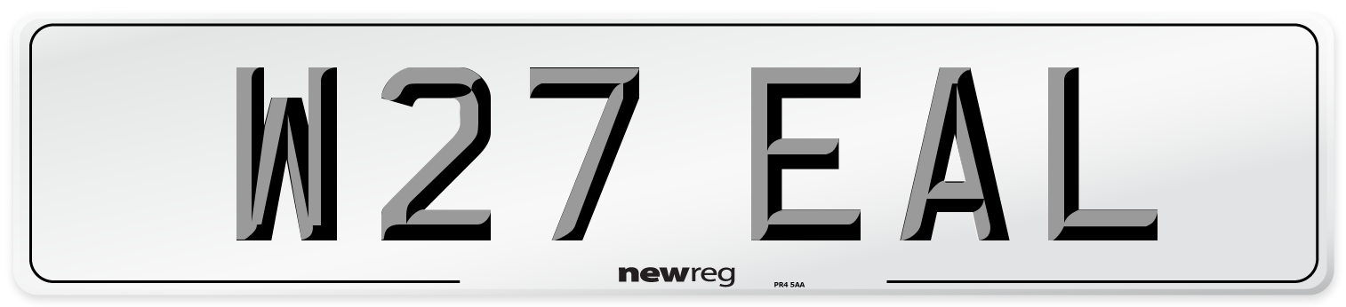 W27 EAL Number Plate from New Reg